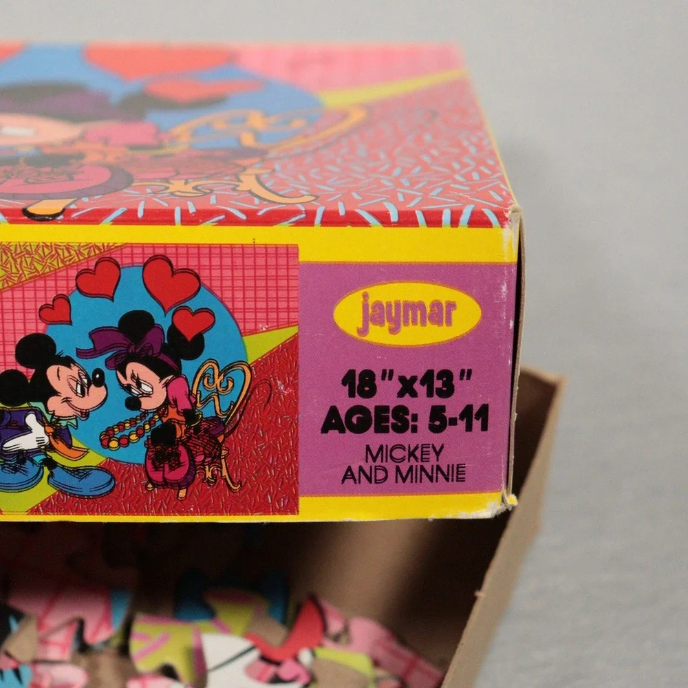 Vintage Jaymar Totally Minnie 100 Piece Puzzle Mickey Minnie Mouse Love USA